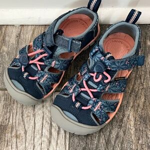 Keen girls sandals blue navy pink floral flowers 8 toddler